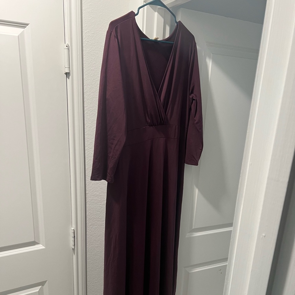 Chic Long Sleeve Plum Dress